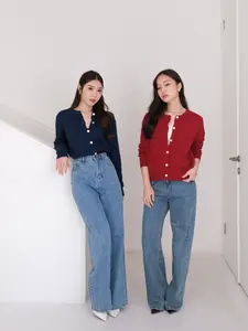 Kiyorawears - Haerin Knit Cardigan / Premium Cable Knit Sweater / Sweater Wanita / Cardigan Rajut / Atasan Wanita Kekinian / Baju Atasan Wanita Terbaru / Jaket Wanita / Atasan Rajut Lengan Panjang / Outer Korean Style