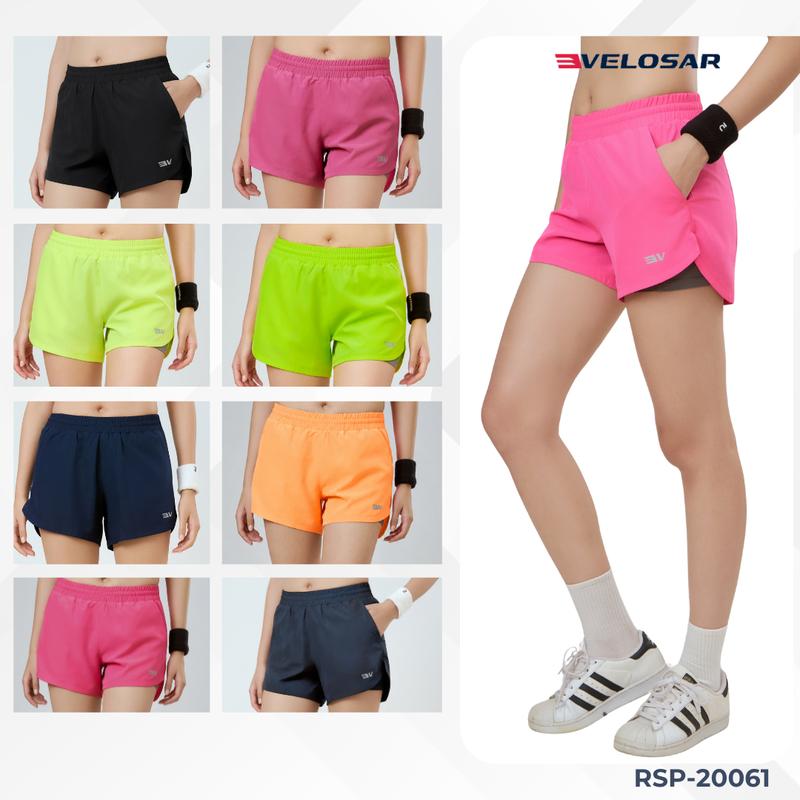Velosar Quần Đùi Nữ Quần Short Nữ Thể Thao 2 lớp Nhanh Khô Co Giãn Thoáng Mát Siêu Nhẹ Chạy Bộ Pickleball Gym Tennis | RSP-20061