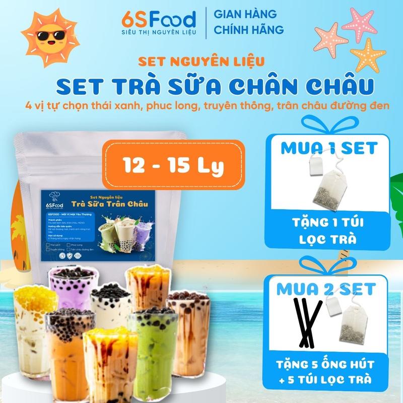 Set Trà Sữa Tự Pha Thành Phẩm 15 Ly Trà Sữa Phúc Long Thái Xanh Hồng Trà Sữa Thơm Ngon