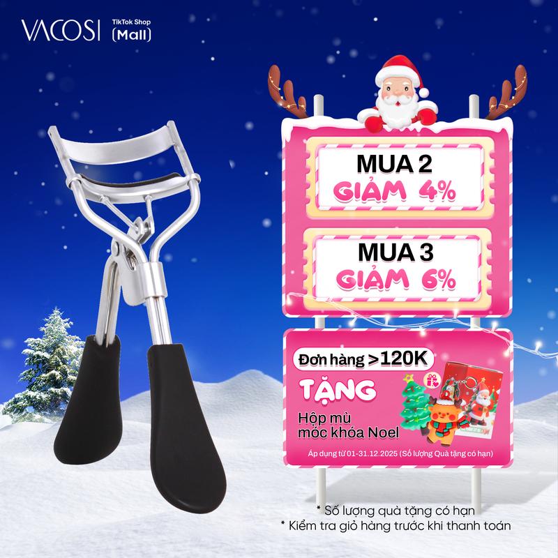 Bấm Mi VACOSI – Cán Đen Siêu Cong Cho Mắt To Hốc Sâu Đệm Silicone Cao Cấp An Toàn Không Gỉ BM03