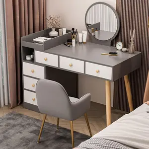 Meja Rias Abu-abu / Meja Rias Minimalis / Meja Rias / Meja Rias Penyimpanan Furniture