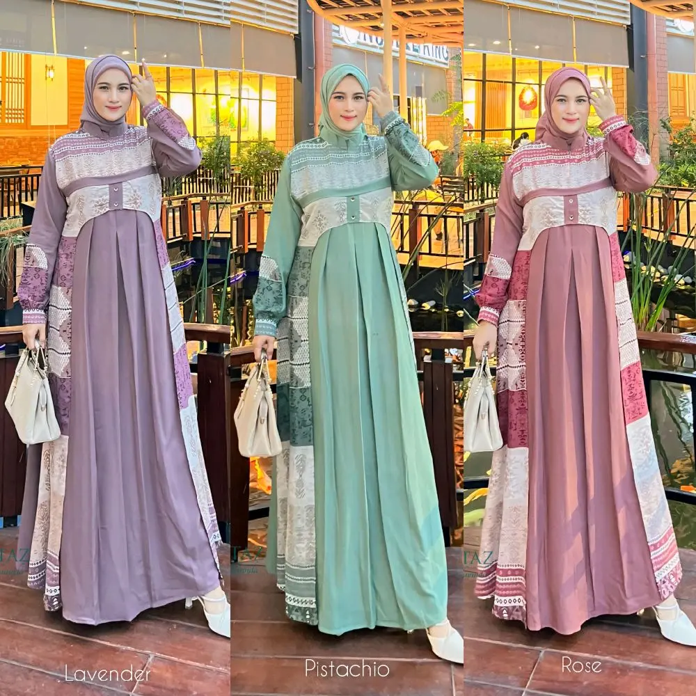 COD ZOYA DRESS ORI MUMTAZ BY FAIRINDA, TERBARU GAMIS LEBARAN, GAMIS ITYCREPE TERBARU, GAMIS LEBARAN BEST SELLER