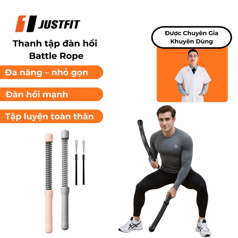 Thanh Tập Tay Lò Xo BATTLE ROPE JUSTFIT - Dụng Cụ Thể Lực Tập Toàn Thân Tại Nhà