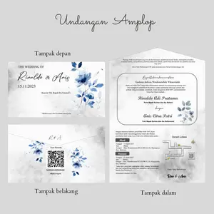 (HARGA 100 PCS) UNDANGAN WEDDING - UNDANGAN WEDDING SEMI AMPLOP - UNDANGAN NIKAH - UNDANGAN AMPLOP
