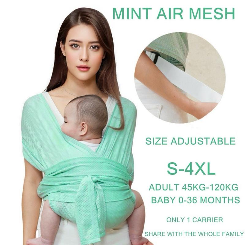 Product Introduction of Upgrade 1 Size Fit All Adjustable AirMesh Baby Carrier Wrap Newborn Flexible Carrier Infant Carrier S-4XL 7