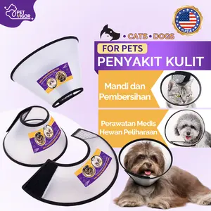 PET VIGOR  Kerah Hewan PeliharaanPet Elizabethan Cone E-Shaped Cover Adjustable untuk Anjing dan Kucing Anti Gores dan Gigitan