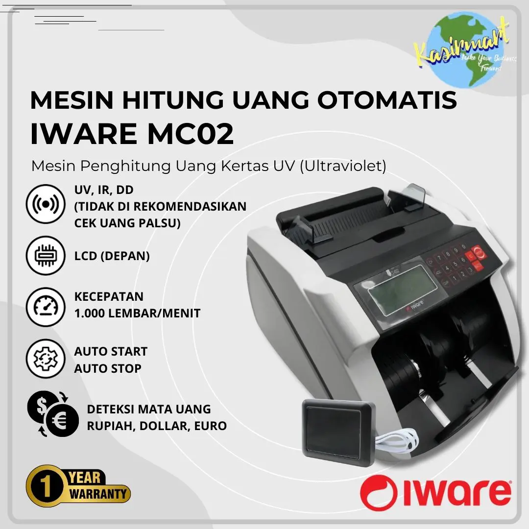 Iware MC02 Mesin Hitung Uang Dan Sensor Asli Uang MC-02 Money Counter UV MC 02 External Display