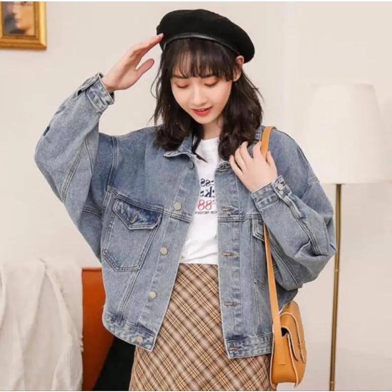 998-JAKET JEANS WANITA/JAKET OVERSIZE/JAKET JUMBO Denim Grey Jaket Tebal 5