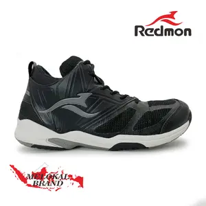 Sepatu Volly Redmon Hybrid Hitam Abu Original Size 38-44 Sepatu Olahraga Bulutangkis Basket Pria Wanita