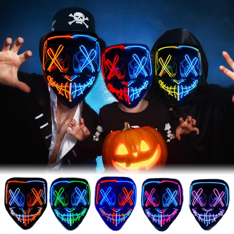 WL LED Halloween Glowing Mask Led Mask Party Masque Masquerade - TikTok ...
