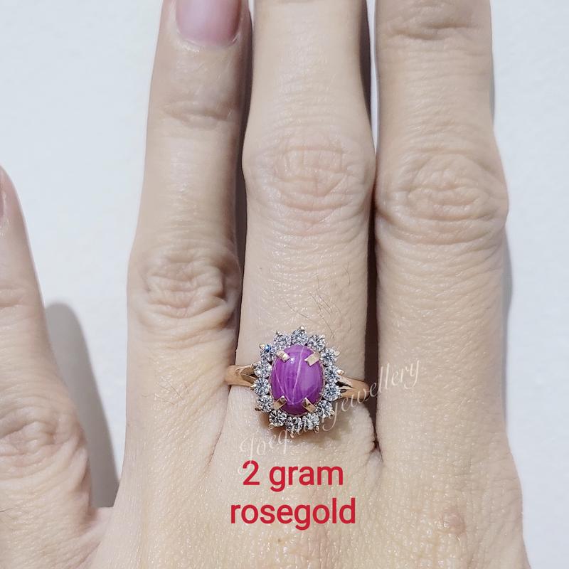 Cincin batu permata rose gold 2 gram 1
