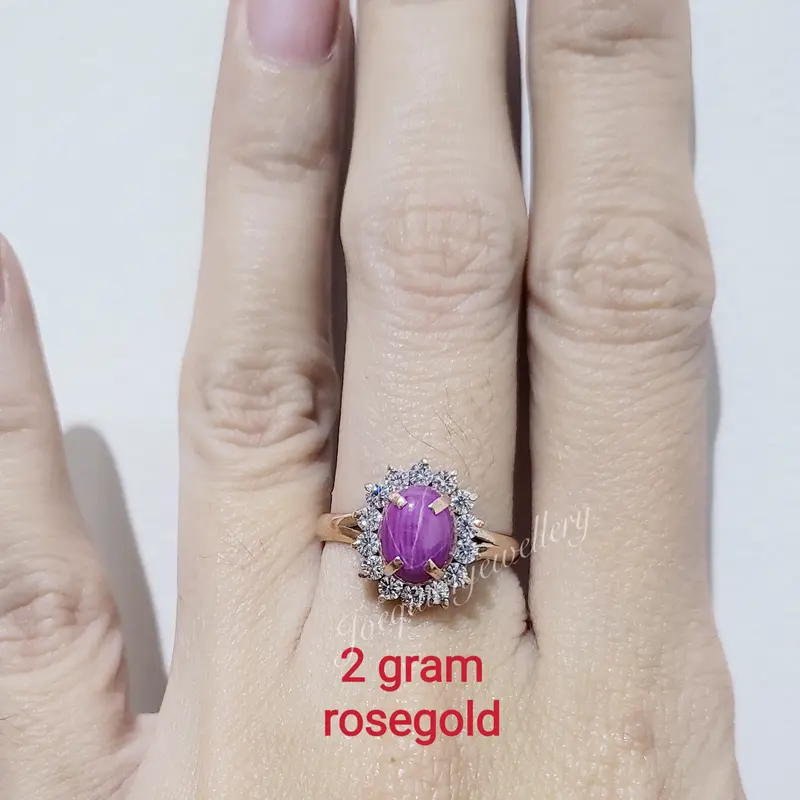 Cincin batu permata rose gold 2 gram 1