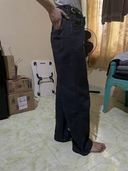 Product Review of F·MIGA C42 High Waist Korean Style Kulot Bagy Jeans Straight Kasual Pants Celana Panjang Loose Celana Jeans Wanita - Abu-abu Biru from c**e 1