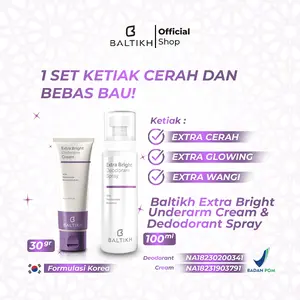 NEW PACKAGING [1 SET] BALTIKH Extra Bright Underarm & Deodorant Glowing Paket Perawatan Ketiak dan Pencerah Slengki Lipatan Hitam Pengharum Ketiak Bau dengan Extract Bakuchiol & Niacinamide pencerah  ketiak pembersih lipatan