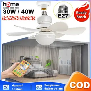COD/READY E.HOME Kipas Angin Plafon Lampu 2in1 Lampu kipas 30W/40W langit-langit multifungsi Lampu kipas remote control yang dapat diredupkan dengan lampu LED Kamar Putih