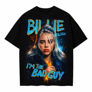 SCID Kaos Oversize VIRAL TIKTOK Billie Eilish "I'm the Bad Guy" | Baju Band Musik Rap Tee Gothic Style Cotton Combed 20s Premium Unisex