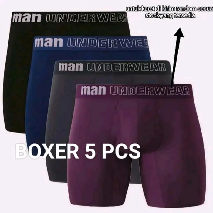 celana dalam pria isi 5 pcs spandex Boxer Karet Katun Lembut