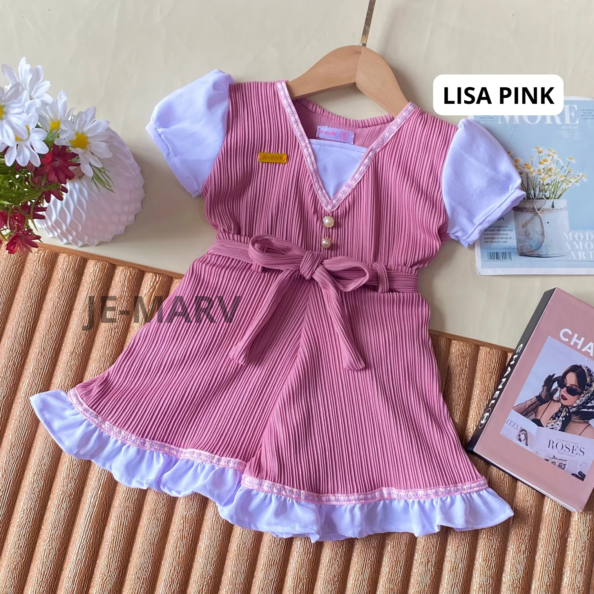 JE-MARV. LISA SETELAN BAJU ANAK PEREMPUAN KOREA STYLE BAHAN KNIT KONDRU MODEL TERBARU 2026