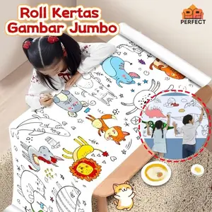 PERFECT Roll Kertas Gambar Jumbo/Mewarnai Jumbo Dan Besar /Kertas Bisa Jadi/ Buah Stiker Grafiti Lukisan Gulungan Gambar Mainan