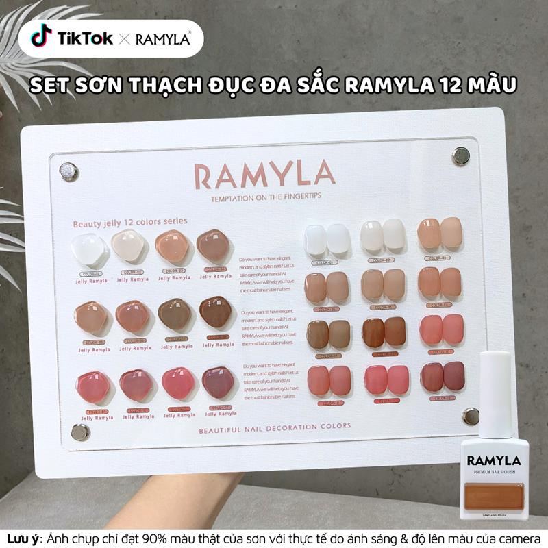 Set sơn gel thạch đục đa sắc RAMYLA 12 màu Tuxi Nails