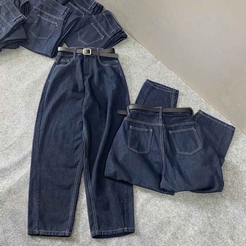 Đậu bigsize Quần Baggy Jean Xanh Denim Bigsize 50-93kg Q557, Quần Baggy 9 Tất Chất Jean Mềm Không Co Giãn Chiều Dài 92-94cm Eo Trên Rốn 78-105cm