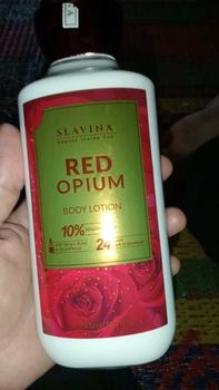 Product Review of SLAVINA Body Lotion Red Opium Niacinamide with Serum Burst Glutathione Moisturizing Whitening Mencerahkan Hydrating Memutihkan Wangi Bunga Mawar from N**5 0