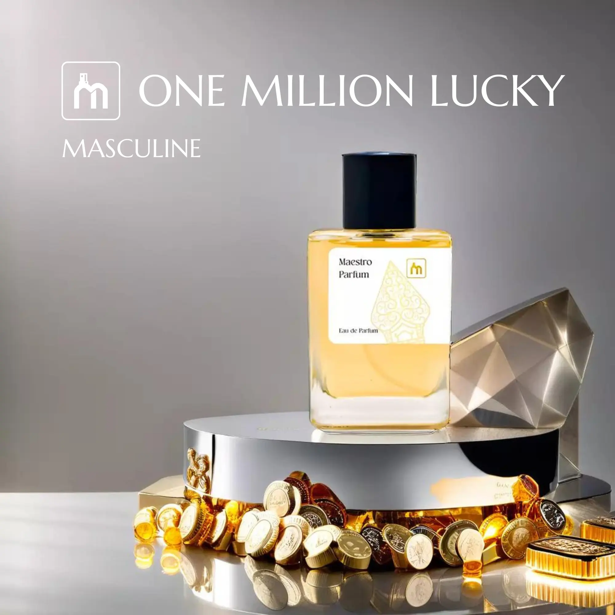 Maestro Parfum PCRB 1 Mio Lucky ( Happines, Luck, Confident, Optimism, Brave) Parfum Pria tahan lama  hinnga 24 jam