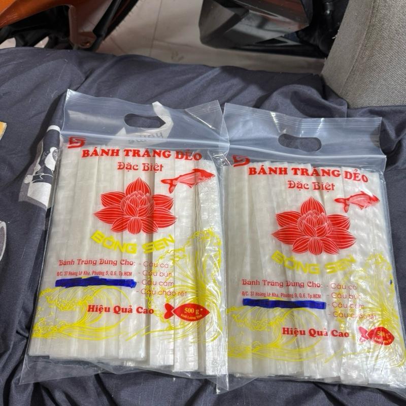 combo 2 bịch bánh tráng bông sen dày dẻo câu cá bịch 500g