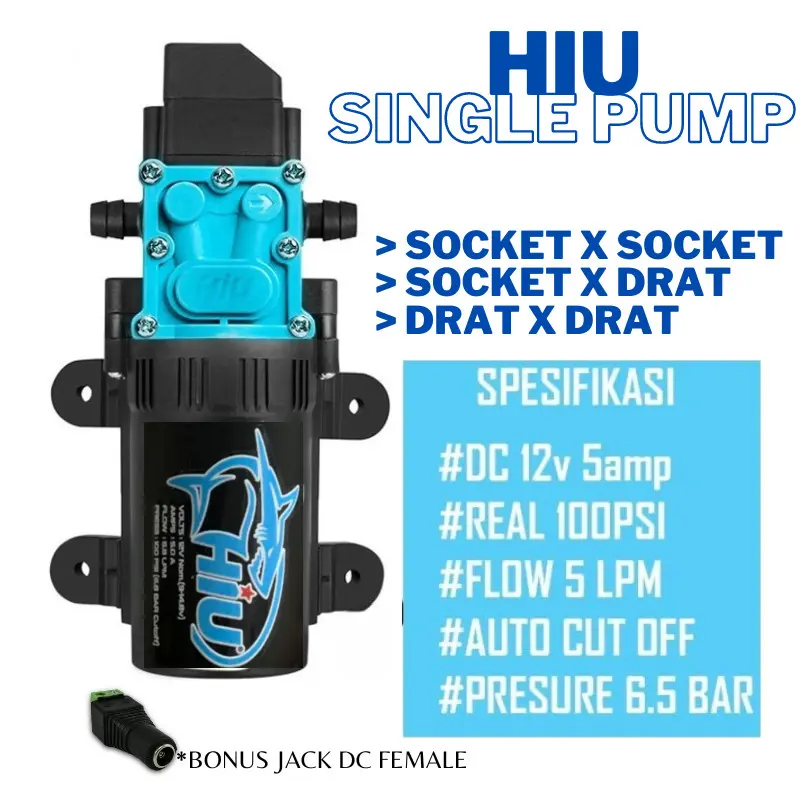 POMPA DC 12v HIU 5 LPM 6.5 BAR - Single Pump 100 PSI 0