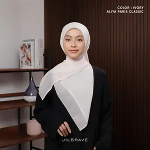 JILBRAVE Aliya Paris Classic Plain Square (Hijab Segiempat Paris Jadul) phasmina