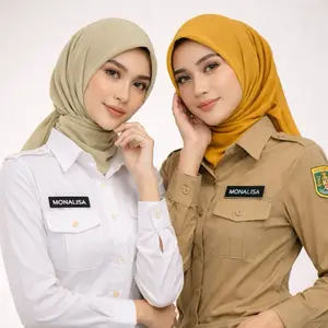 Hijab Paris Jadul Mustard Khaki Muda | Hijab PNS ASN | Kerudung Dinas Kantor Wanita