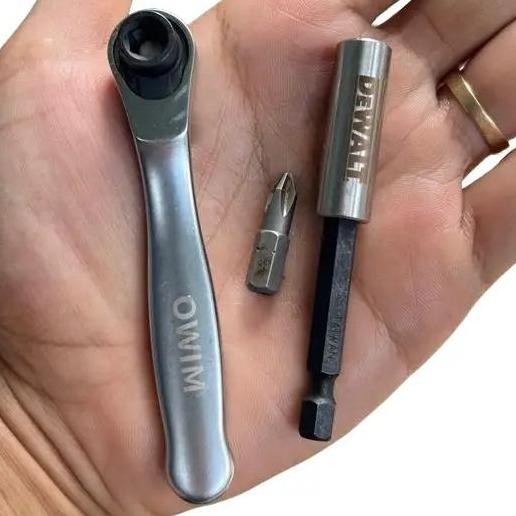 Cần Lắc Vít Đảo Chiều Chuôi 6.35mm Tặng Kèm Đầu Nối De.walt, Mũi Vít Ph2