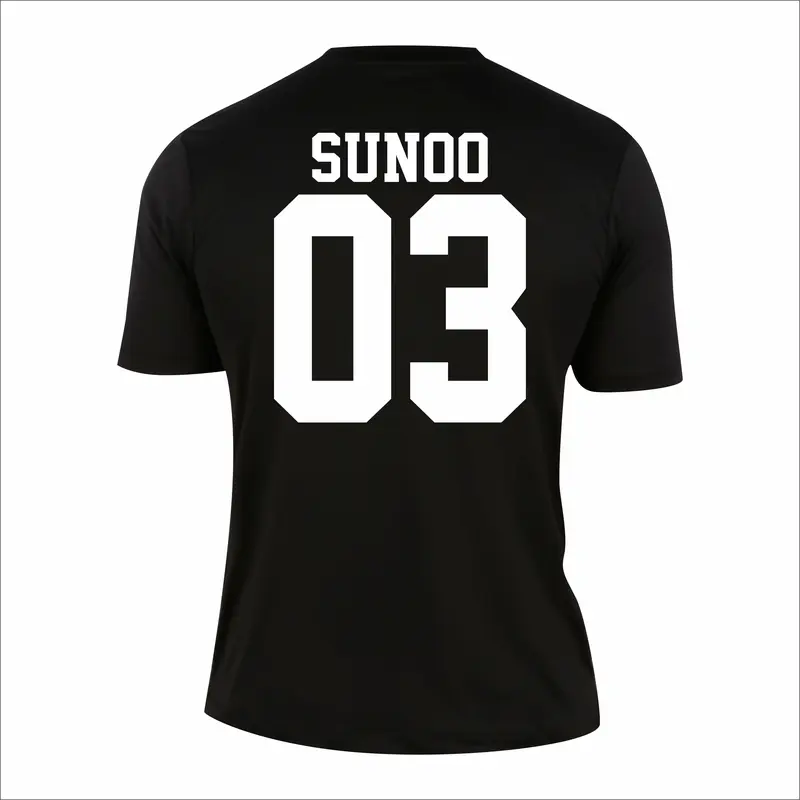 BAJU KAOS NAMA NOMOR TSHIRT WANITA Pria Distro Oblong Hitam Polos 4