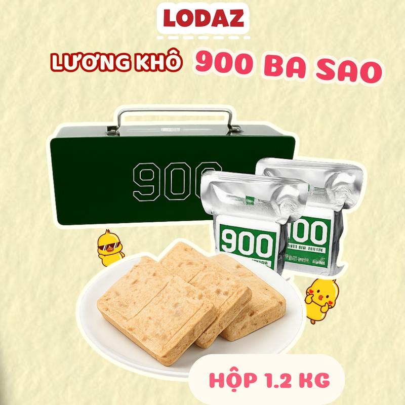  Lương khô quân đội 900 Ba Sao hộp sắt 1.2 kg 