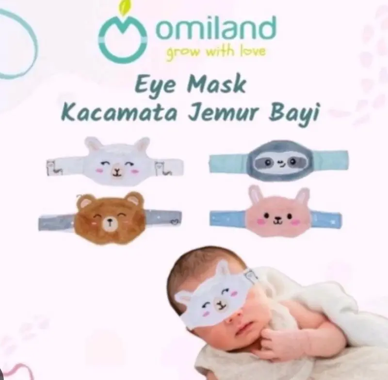 Penutup Mata Jemur Bayi/Eyemask OMILAND BB-52 kacamata jemur bayi omiland Bear Motif Fashion 0