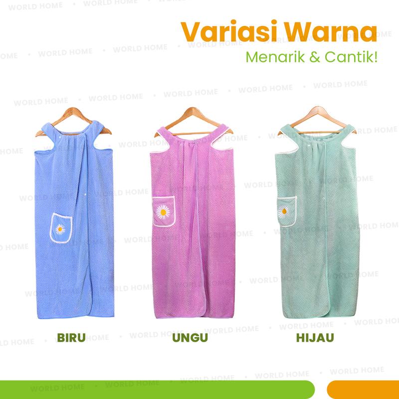 Product Introduction of WORLDHOME - Handuk Kimono Microfiber Daya Serap Tinggi Praktis Dengan 3 Pilihan Warna 14
