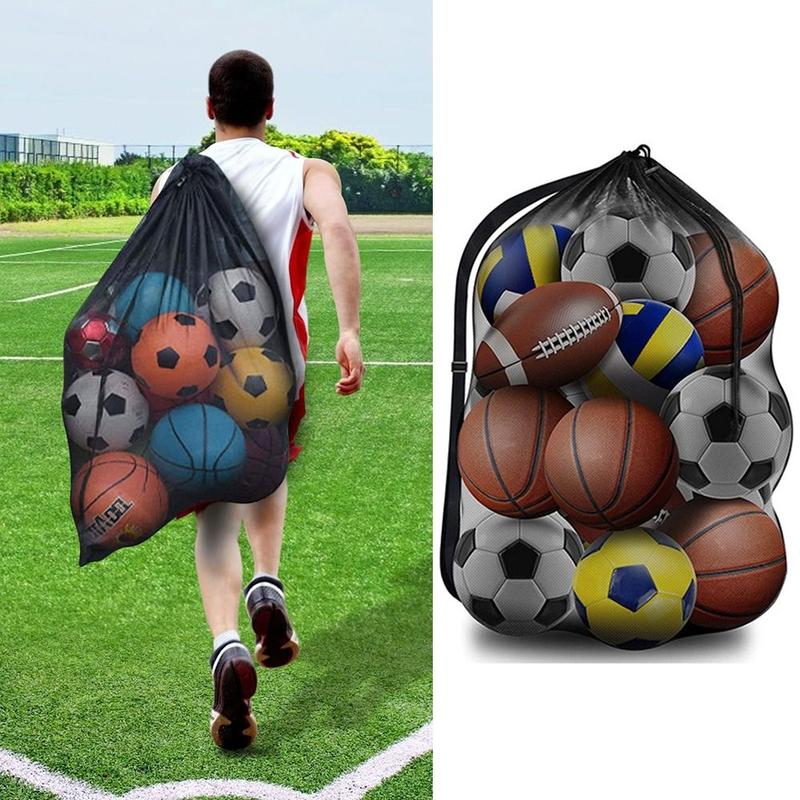 Team Work Ball Bags Extra Large Sports Ball Bag Mesh Durable Heavy Duty Basketball Soccer Ball Bag Widely Applicable with Adjustable Shoulder Strap Sports Equipment Storage Organizer BaseBall 1