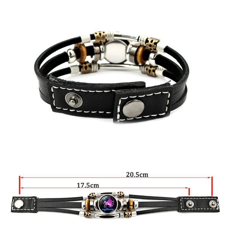 Product Introduction of Luminous Twelve Constellation Time Stone Bracelet Men & Women Trendy Punk Style Multi-Layer Beaded Bracelet Jewelry Wholesale 4