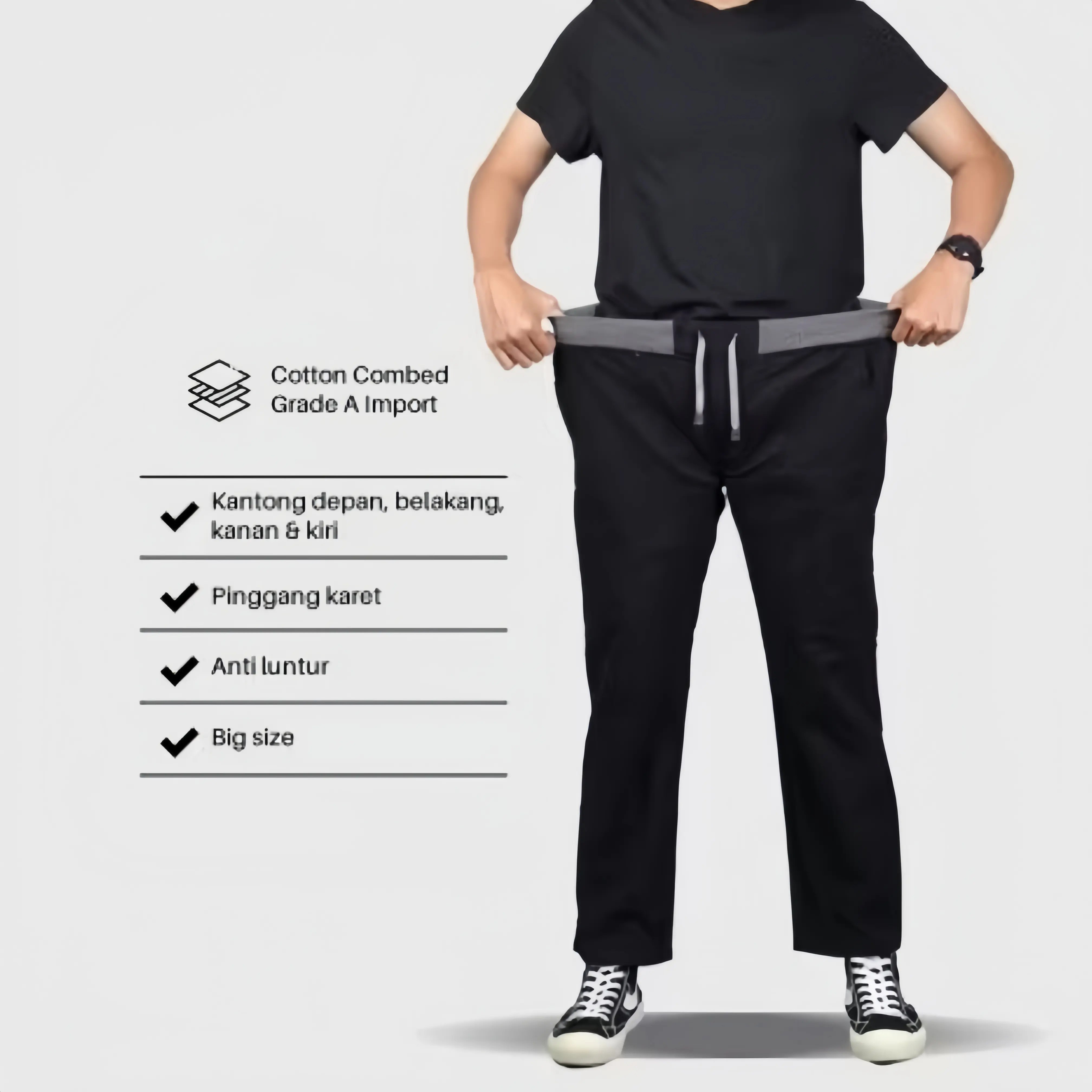CELANA CHINO DEWASA | CINO | CHINOS COWOK PANJANG | CHINO KARET | PINGGANG RIP | CHINOS KOLOR