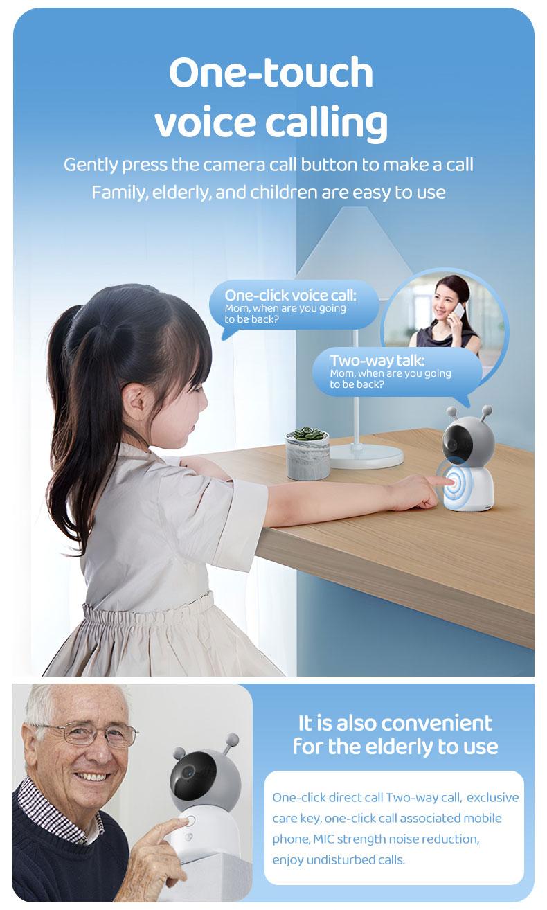 Product Introduction of Deer Dad  Baby Monitor Camera Cute Styling 1080p Resolution High-definition Night Vision Five-inch Large Screen Voice Call Colorful Night Lights 5