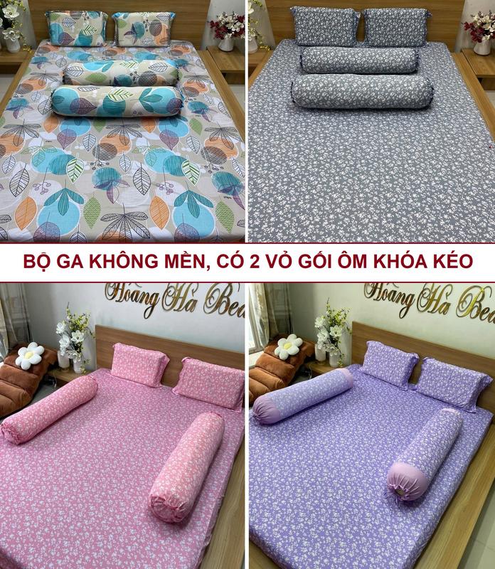 COMBO GA THUN LẠNH MỚI 2 VỎ GỐI ÔM KHÓA KÉO- bộ ga có 5 món gồm: 1 ga, 2 vỏ gối nằm, 2 VỎ GỐI ÔM CÓ KHOÁ KÉO Thun Lạnh có giãn đàn hồi (LƯU Ý KHÔNG MỀN )