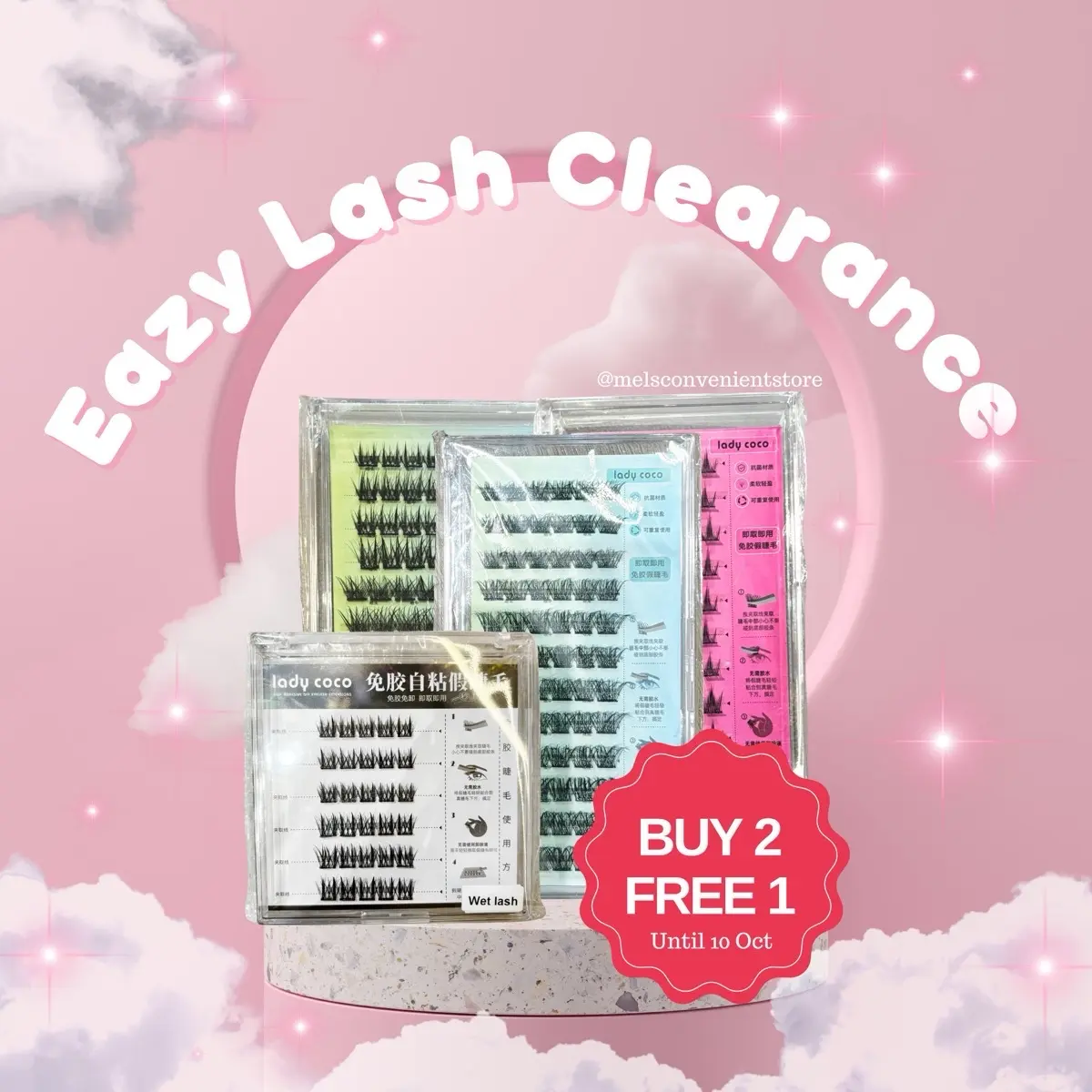 (2 FREE 1) Easy Lash self-adhesive stick on lash Eyelash Makeup Eyelash Extensions