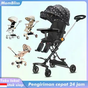 Stroller Bayi Lipat Travelling Duduk Dan Berbaring Kereta Dorong Bayi kursi Dua Arah