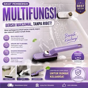 Sikat Toilet 3in1 Serbaguna Pembersih Westafel Dapur Kamar Mandi Bisa Sapu Mini Berputar 360 Derajat Sikat Pembersih Dapur Jendela Toilet Serbaguna