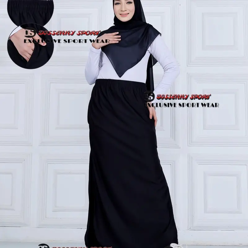 Rok Celana Olahraga Muslim Wanita syar'i/Treining Olahraga Rocela Hitam Dan Abu Polos Panjang Hoodie Panjang Hoodie Panjang Hoodie spandex katun umber yellow 4