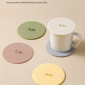 Tutup Gelas Cangkir Silicone Penutup Cangkir Estetik Kedap Udara Anti Panas Ramah Lingkungan