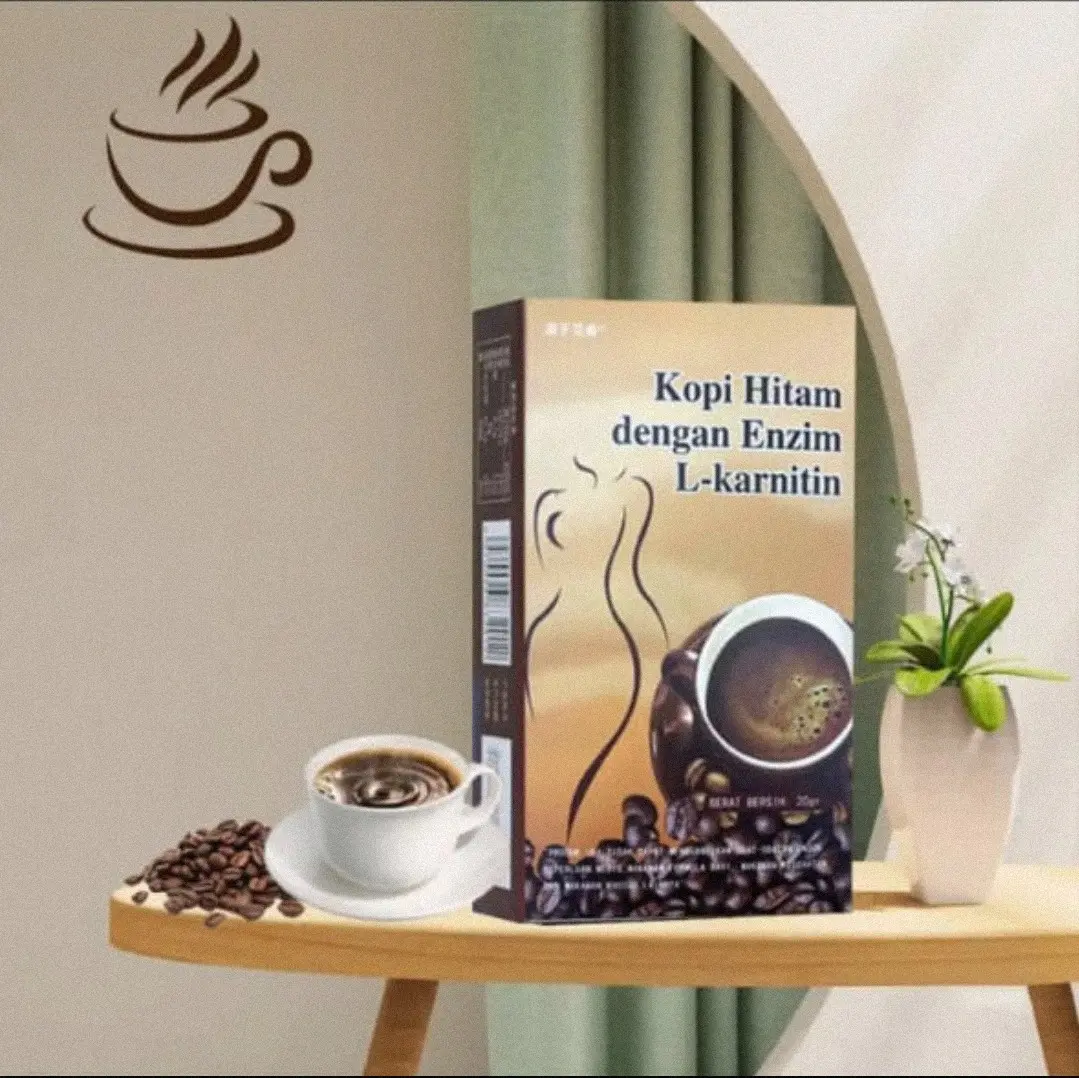 Kopi hitam instan 0 gula 0 lemak L karnitin dengan enzim