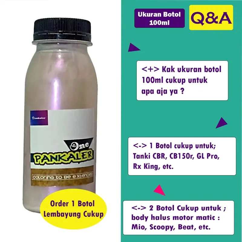 Cat Motor Lembayung Mutiara Ungu Pearl Purple NC Botol 100ml Vario Mio Car Epoxy Paint - Pankaler 4