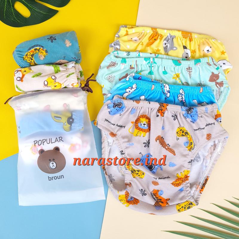 12 Pcs Celana Dalam Anak Laki-Laki dan Perempuan 1-6 tahun Motif dan Warna Lucu 1