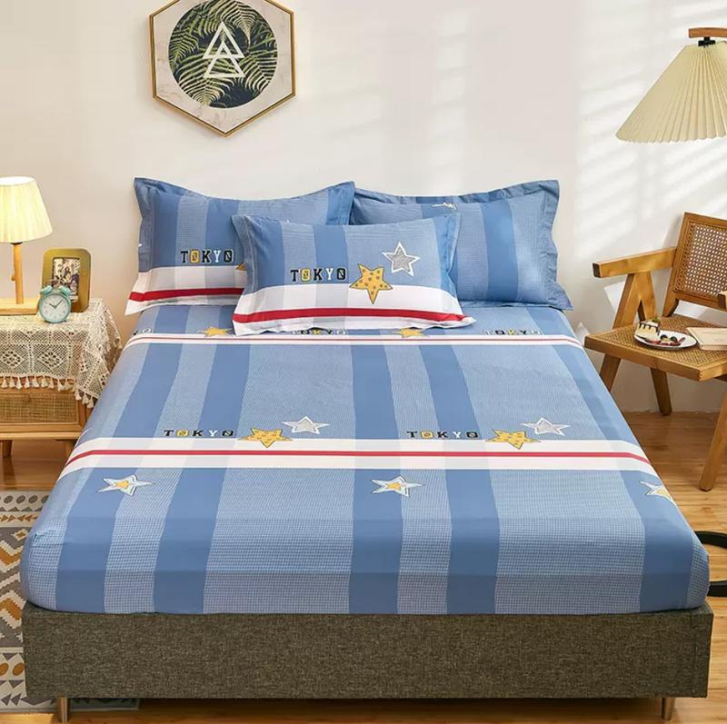 Product Introduction of Pure Cotton Fitted Sheet and 2pcs Pillowcases Kids Mattress Cover Protector Four Corners with Elastic Band 16 Sizes 100% Cotton 24
